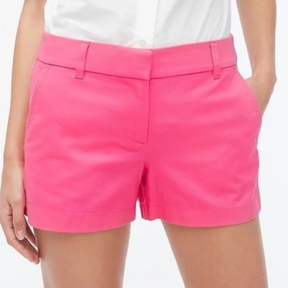 J. CREW Hot Pink Classic Chino Shorts Size 10 - Picture 2 of 9